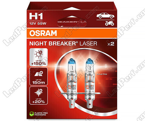 Confezione da 2 lampadine H1 Osram Night Breaker Laser + 150% - 64150NL-2HB