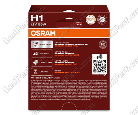 Kit di 2 lampadine H1 Osram Night Breaker Laser +150% - 64150NL-2HB