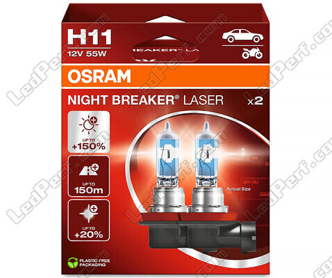 Confezione da 2 lampadine H11 Osram Night Breaker Laser + 150% - 64211NL-2HB