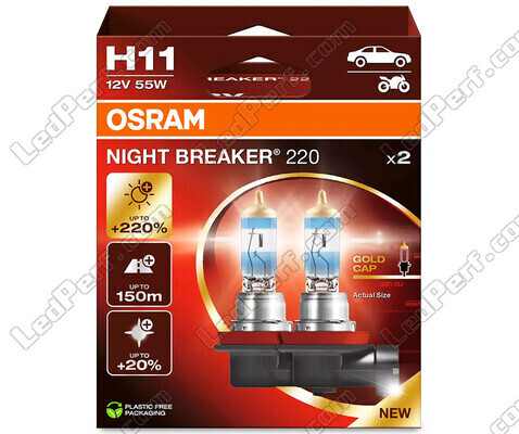 Lampadine H11 OSRAM Night Breaker® 220 - 64211NB220-2HB -Duo Box