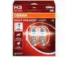 Confezione da 2 lampadine H3 Osram Night Breaker Laser + 150% - 64151NL-2HB