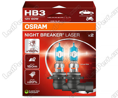 Confezione da 2 lampadine HB3 Osram Night Breaker Laser + 150% - 9005NL-2HB