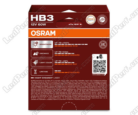 Kit di 2 lampadine HB3 Osram Night Breaker Laser +150% - 9005NL-2HB