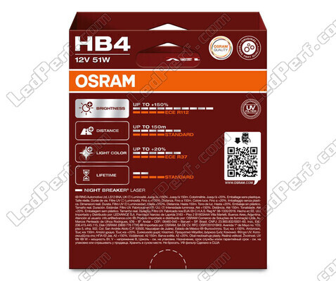 Kit di 2 lampadine HB4 Osram Night Breaker Laser +150% - 9006NL-2HB