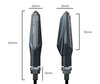 Dimensioni degli Indicatori LED dinamici 3 in 1 per Yamaha Slider 50 (2000 - 2013)