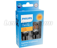 2x lampadine a LED Philips WY21/5W Ultinon PRO7000 - Arancione - T20 - 12/24V