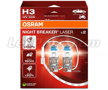 Kit di 2 lampadine H3 Osram Night Breaker Laser +150% - 64151NL-2HB